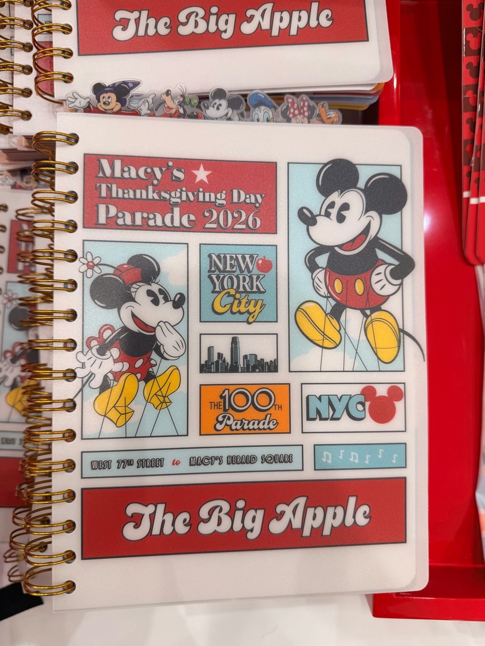 Macy's Red, Yellow and Black Mickey & Minnie Parade Spiral Notebook